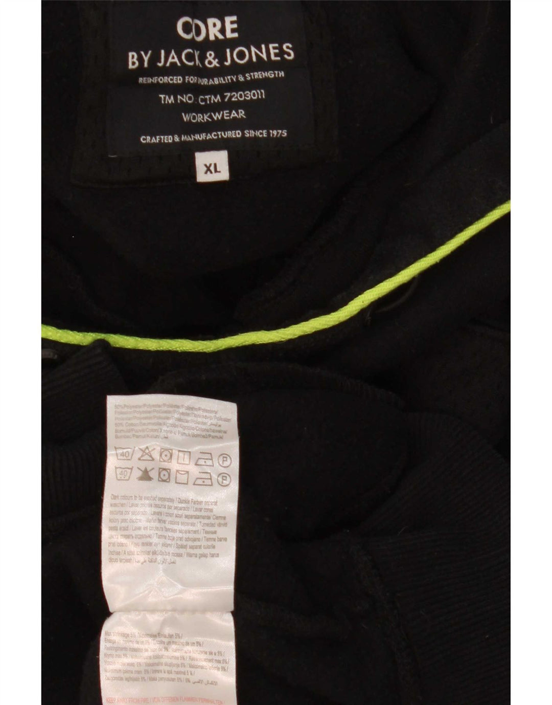 Мужской джемпер с капюшоном Jack & Jones XL, черный полиэстер