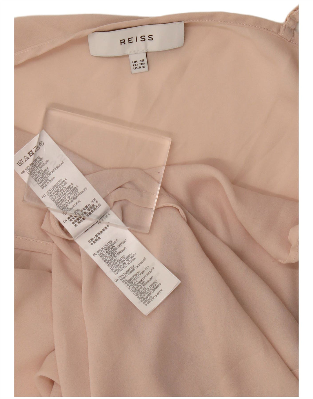 Женское платье-комбинация Reiss UK 10, маленькое розовое полиэстер