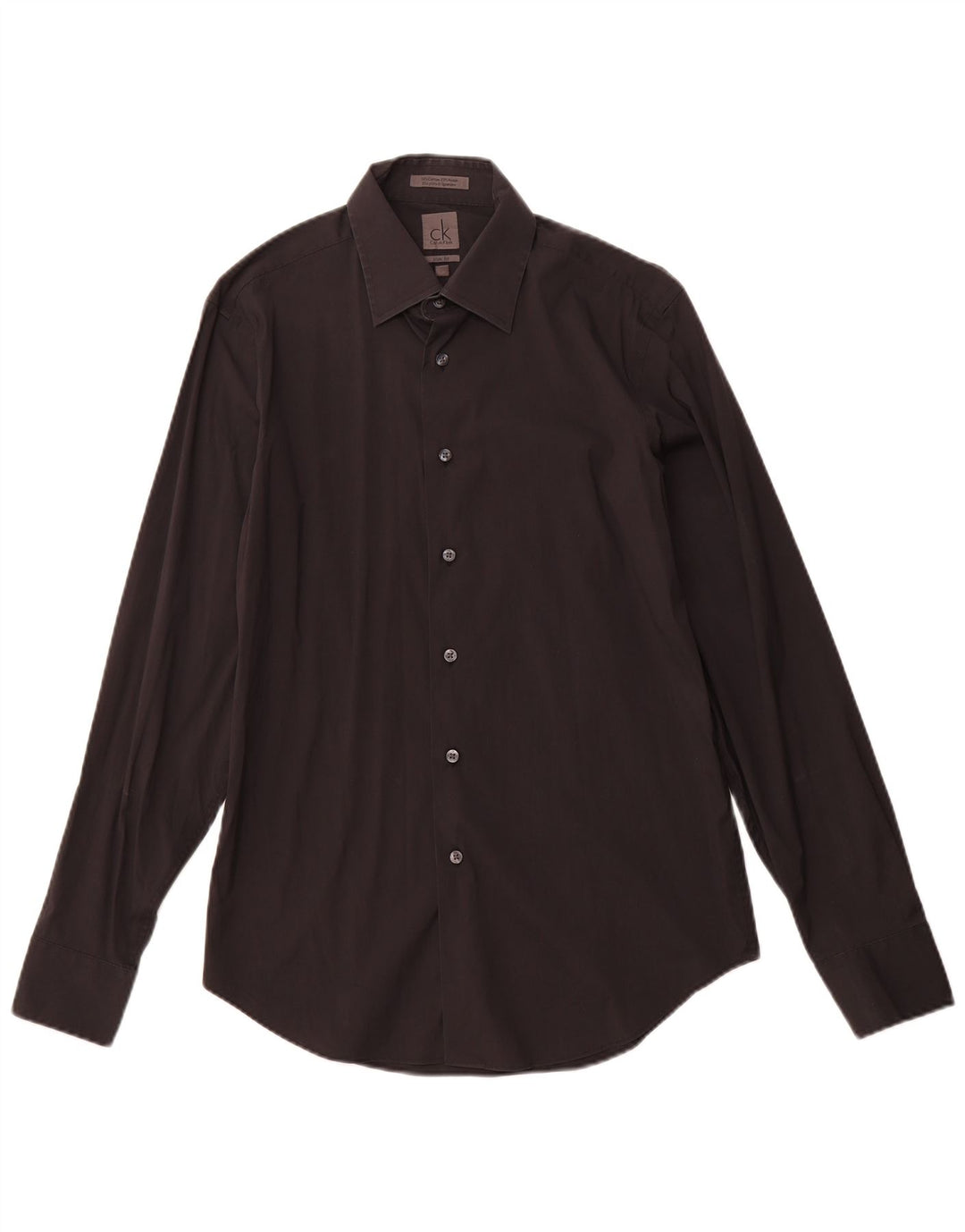 Мужская рубашка приталенного кроя CALVIN KLEIN, размер 39 15 1/2, средний черный хлопок