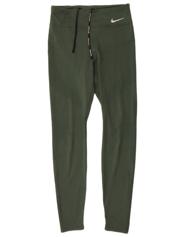 Женские леггинсы Nike Dri Fit UK 14, средний зеленый полиэстер