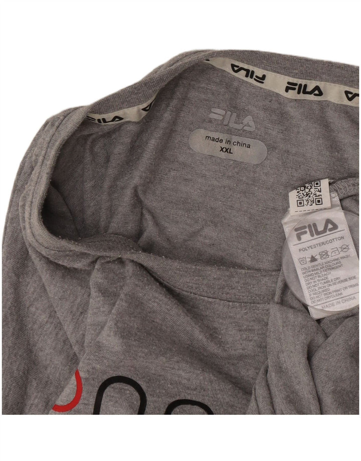 Fila Мужская футболка с рисунком Top 2XL Серый полиэстер в крапинку