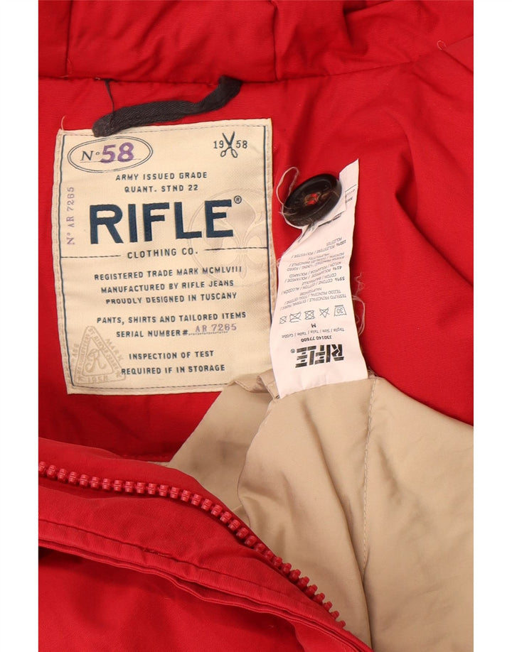 Женская утепленная куртка с капюшоном Rifle UK 14, хлопковый средний красный цвет