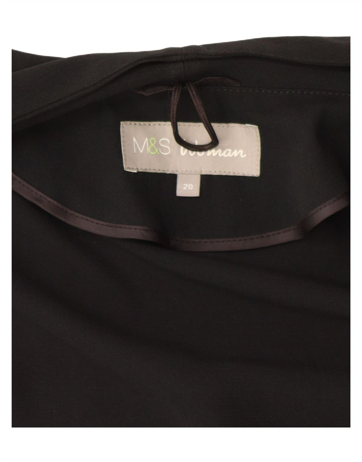 Женский открытый пиджак с рукавами 3/4 Marks & Spencer UK 20 2XL, черный