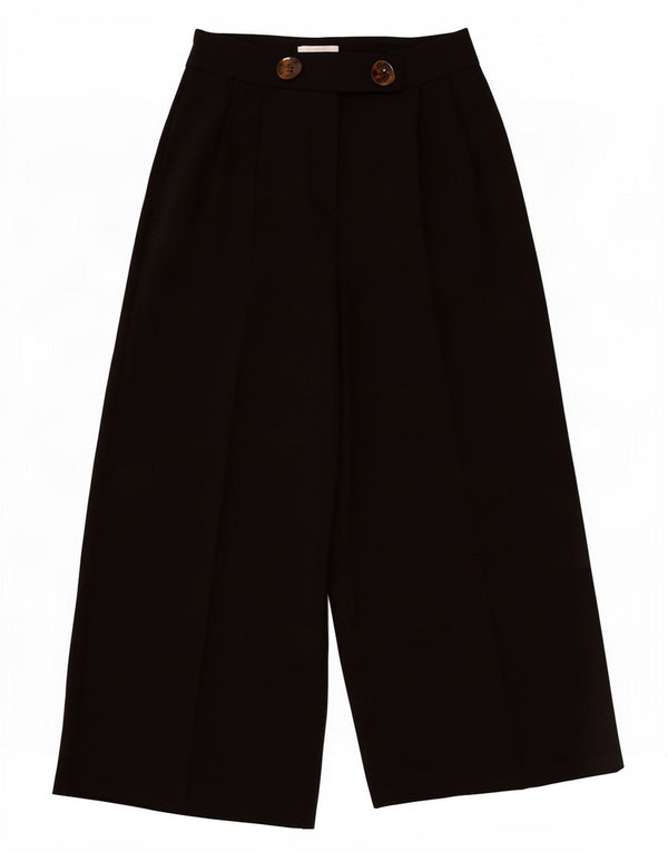 Topshop Женские широкие брюки-капри с завышенной талией UK 6 XS W26 L22, черные