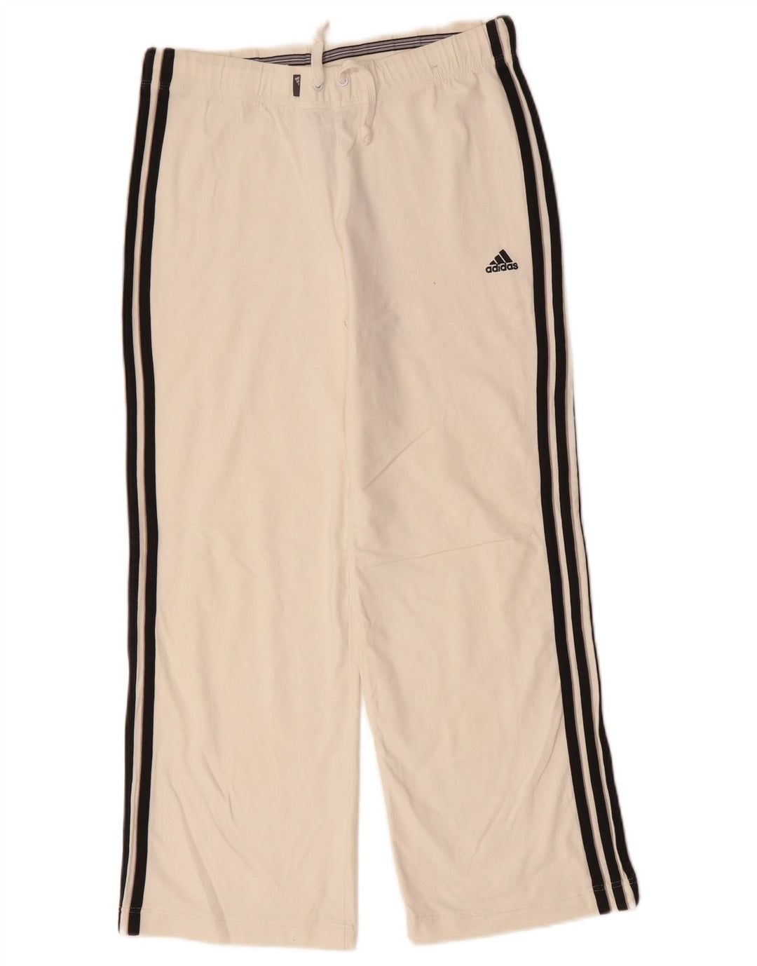 ADIDAS Womens Tracksuit Trousers UK 12 Medium  Off White Cotton