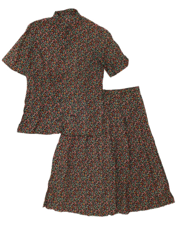 ВИНТАЖНЫЙ женский комплект из 2 юбок UK 10 Small W24 Разноцветный цветочный принт