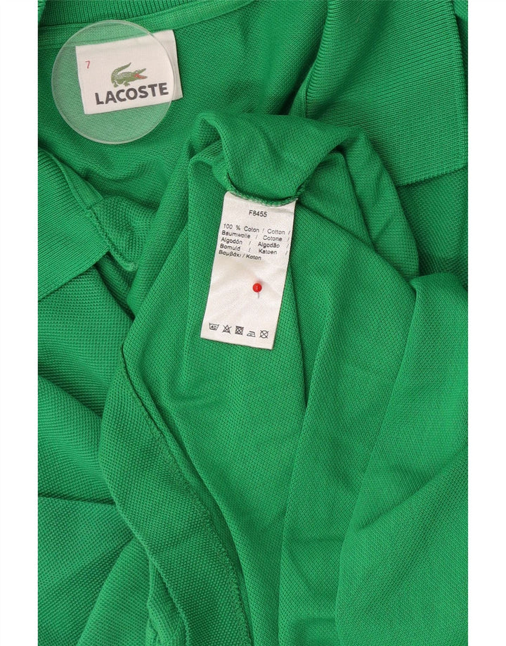 Мужская рубашка-поло Lacoste, размер 7, 2XL, зеленый хлопок