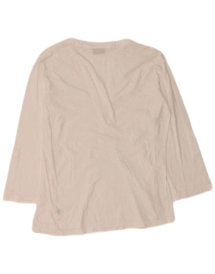 NAPAPIJRI Женская блузка с рукавом 3/4, топ UK 10, маленький белый цветочный принт