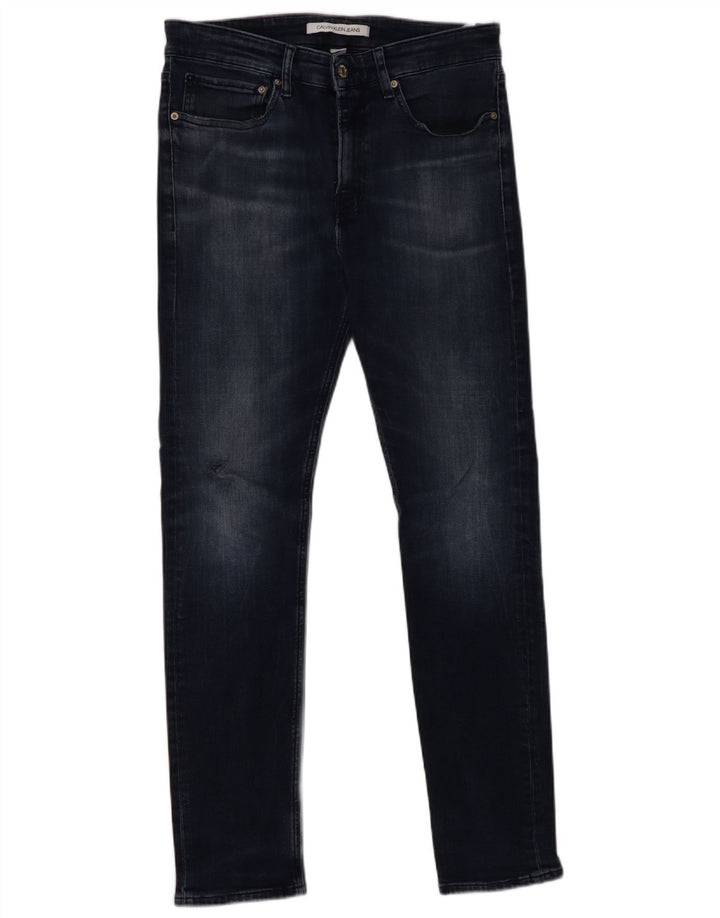 Мужские узкие джинсы CALVIN KLEIN W33 L32 темно-синие, хлопок