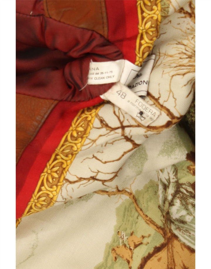 GALLOTTI Mens Duffle Leather Coat IT 48 Medium Brown Leather Vintage Gallotti and Second-Hand Gallotti from Messina Hembry 