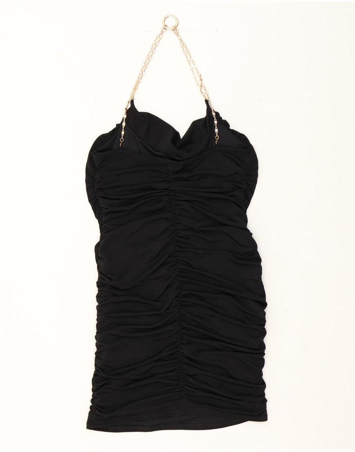 QUIZ Womens Halter Dress UK 12 Medium Black Polyester Vintage Quiz and Second-Hand Quiz from Messina Hembry 