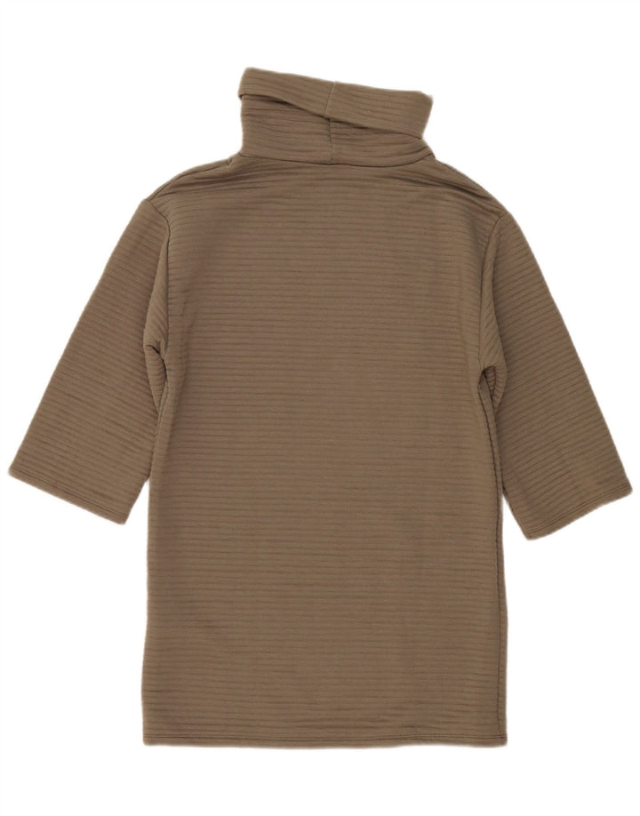 Женское платье свободного кроя Zara с рукавами 3/4, цвет UK 10, маленький, цвет хаки, полиэстер