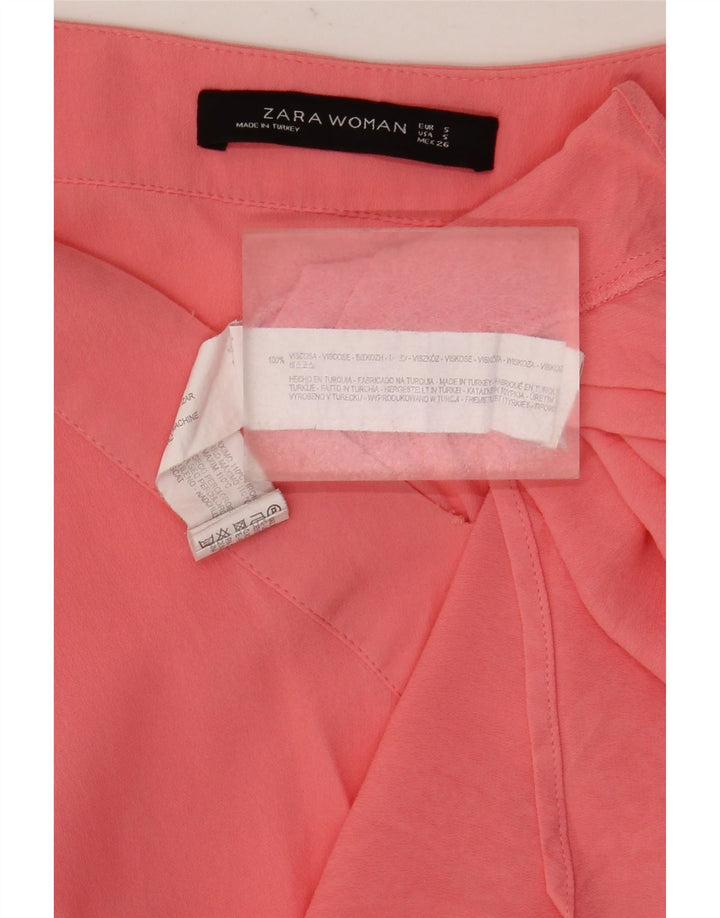 Женская туника с длинными рукавами Zara UK 10, маленькая розовая вискоза