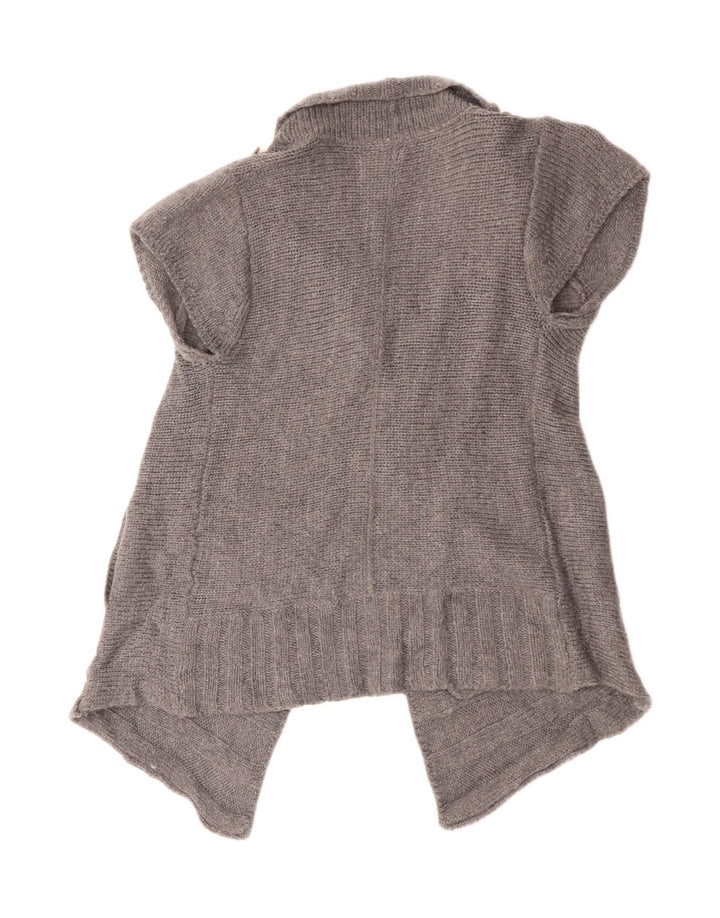 Женский открытый кардиган с короткими рукавами White Stuff, Великобритания, 10, маленький, серый, шерстяной