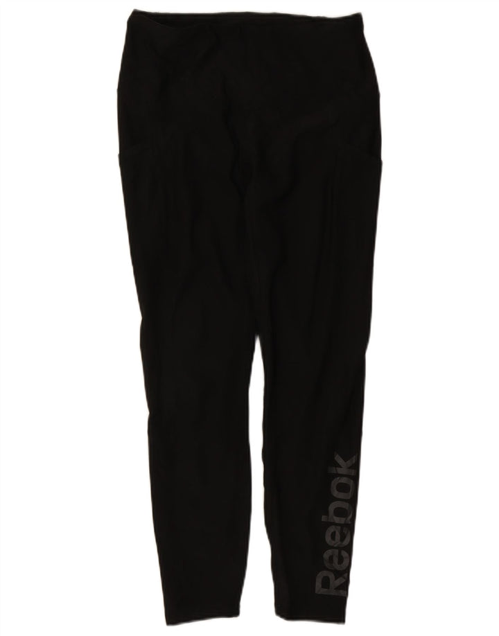 Женские леггинсы с рисунком Reebok UK 12, средние, черные