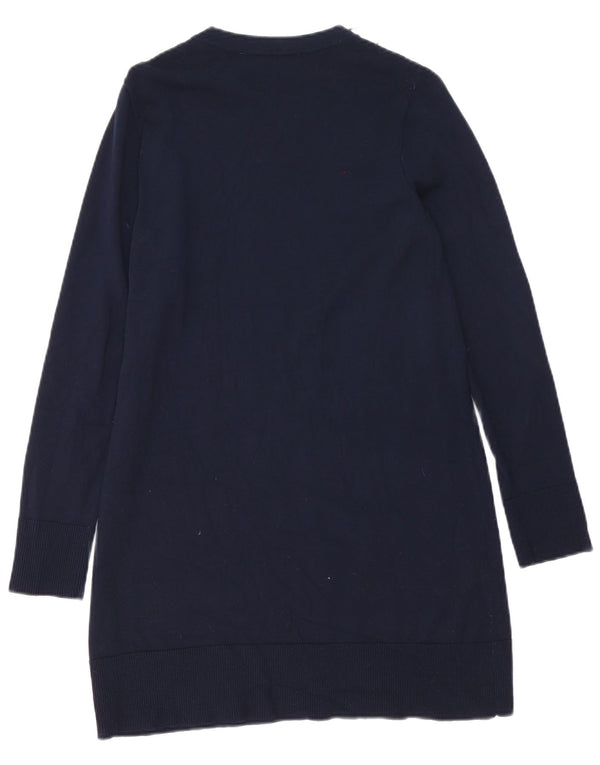 Женское платье-джемпер с длинными рукавами Zara UK 10, маленькое темно-синее