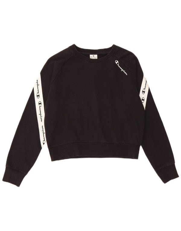 Женский свитер с рисунком Champion UK 14, средний черный цвет с цветными блоками