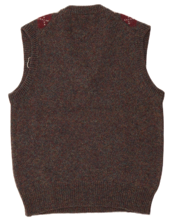 Винтажный мужской жилет на бретельках, маленький серый цвет Argyle/Diamond Wool