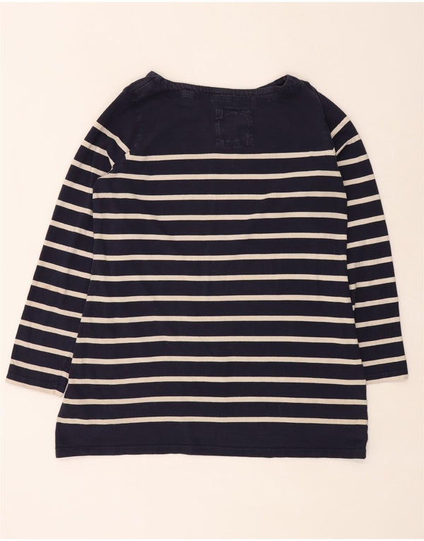 Женский топ FAT FACE с длинным рукавом, Великобритания, размер 18 XL, темно-синий в полоску, хлопок