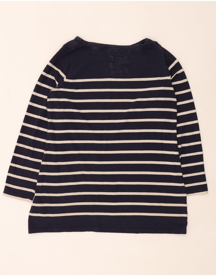 Женский топ FAT FACE с длинным рукавом, Великобритания, размер 18 XL, темно-синий в полоску, хлопок