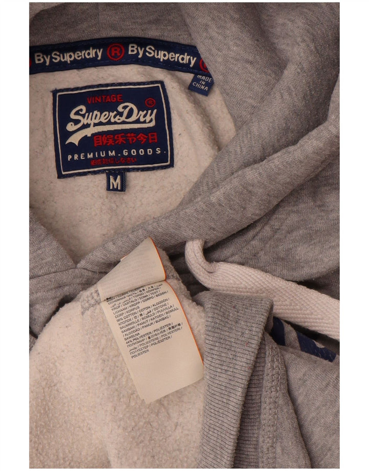 Мужской джемпер с капюшоном Superdry с рисунком, средний серый хлопок в крапинку