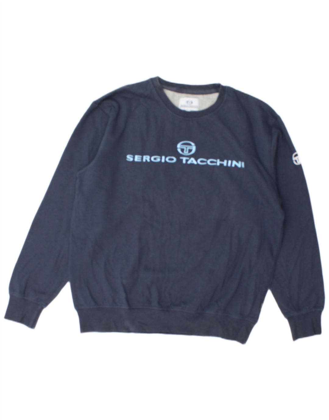 SERGIO TACCHINI Мужской свитшот с рисунком, джемпер среднего размера, темно-синий, хлопок