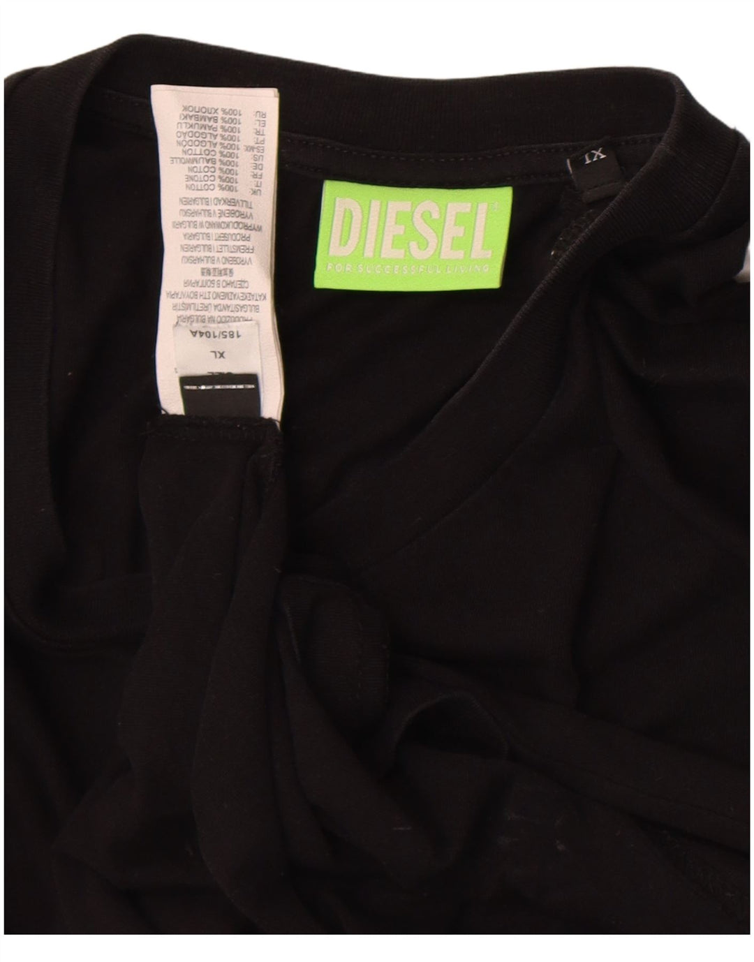 Мужская футболка с рисунком Diesel Top XL, черный хлопок