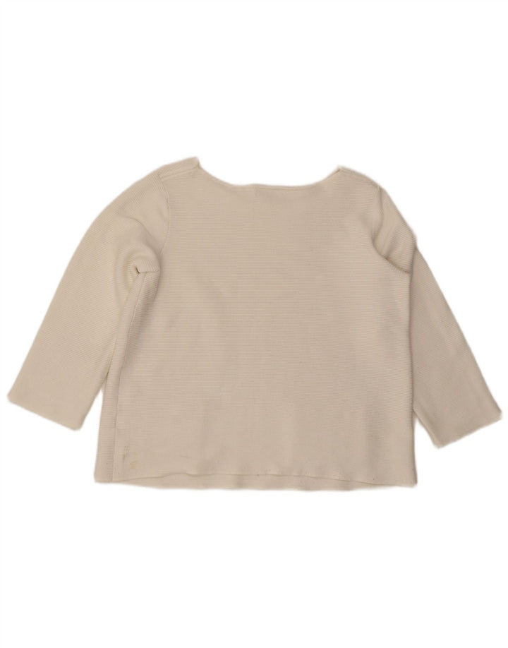 HOBBS Womens Crop Top 3/4 Sleeve UK 14 Medium White