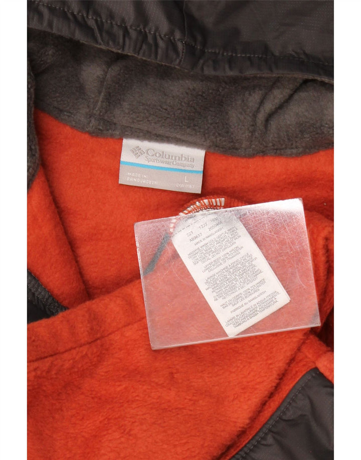 Флисовая куртка COLUMBIA для мальчиков с капюшоном 14–15 лет, большая серая цветная блокировка