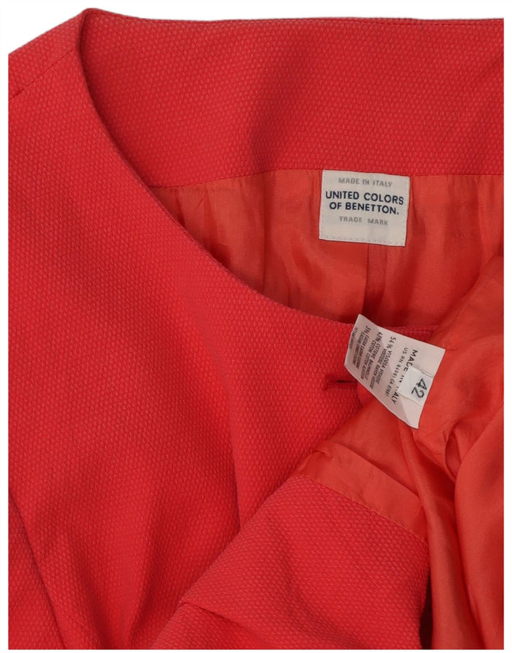 BENETTON Женский пиджак с коротким рукавом на 5 пуговицах IT 42 Средний розовый