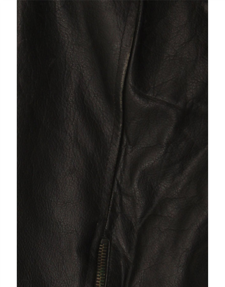 Vintage Mens Leather Jacket IT 56 3XL Black Leather