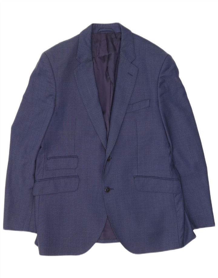 Мужской пиджак Hackett на 2 пуговицах, Великобритания, 42 XL, синяя шерсть