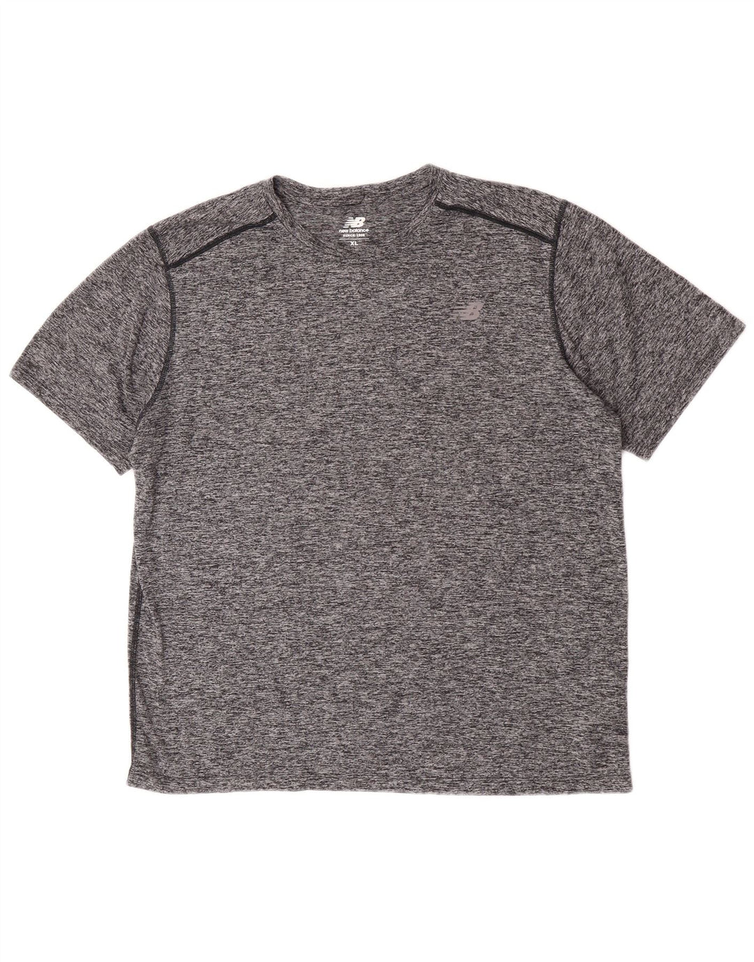 Мужская футболка New Balance Top XL серого цвета с крапинками из полиэстера
