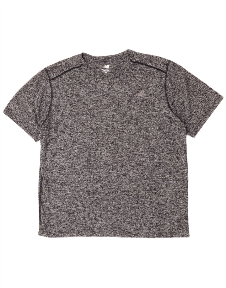 Мужская футболка New Balance Top XL серого цвета с крапинками из полиэстера