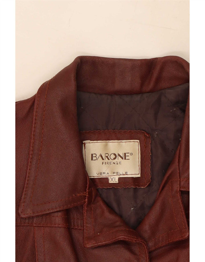 Женская кожаная куртка Barone UK 18 XL Коричневая