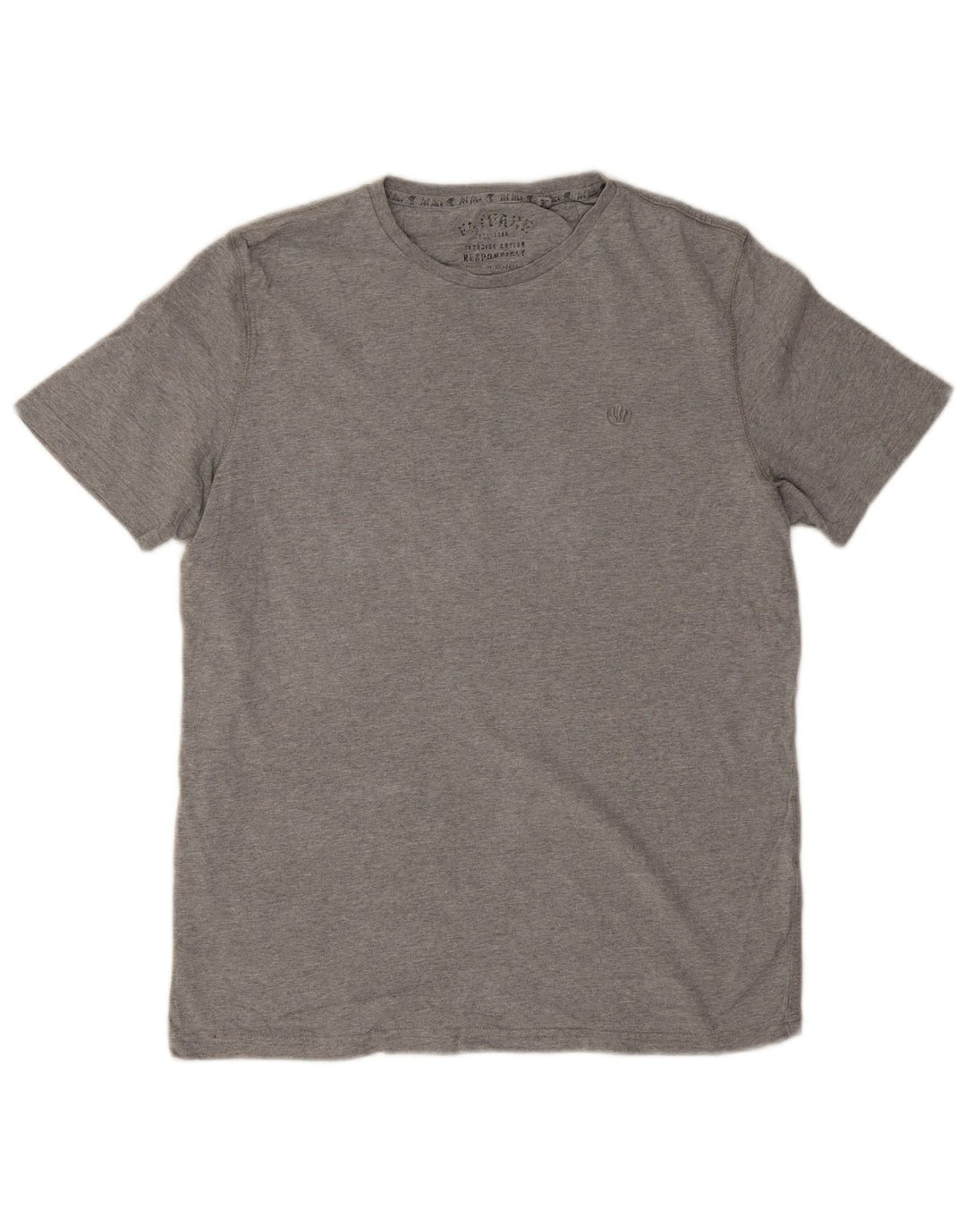 Мужская футболка Fat Face Top из хлопка среднего серого цвета