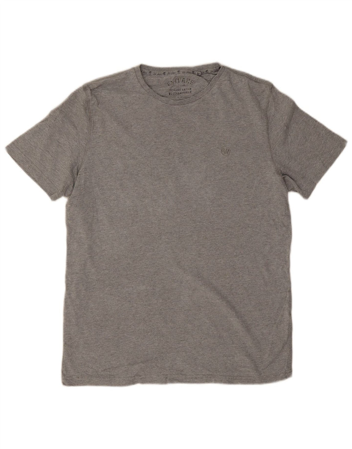 Мужская футболка Fat Face Top из хлопка среднего серого цвета