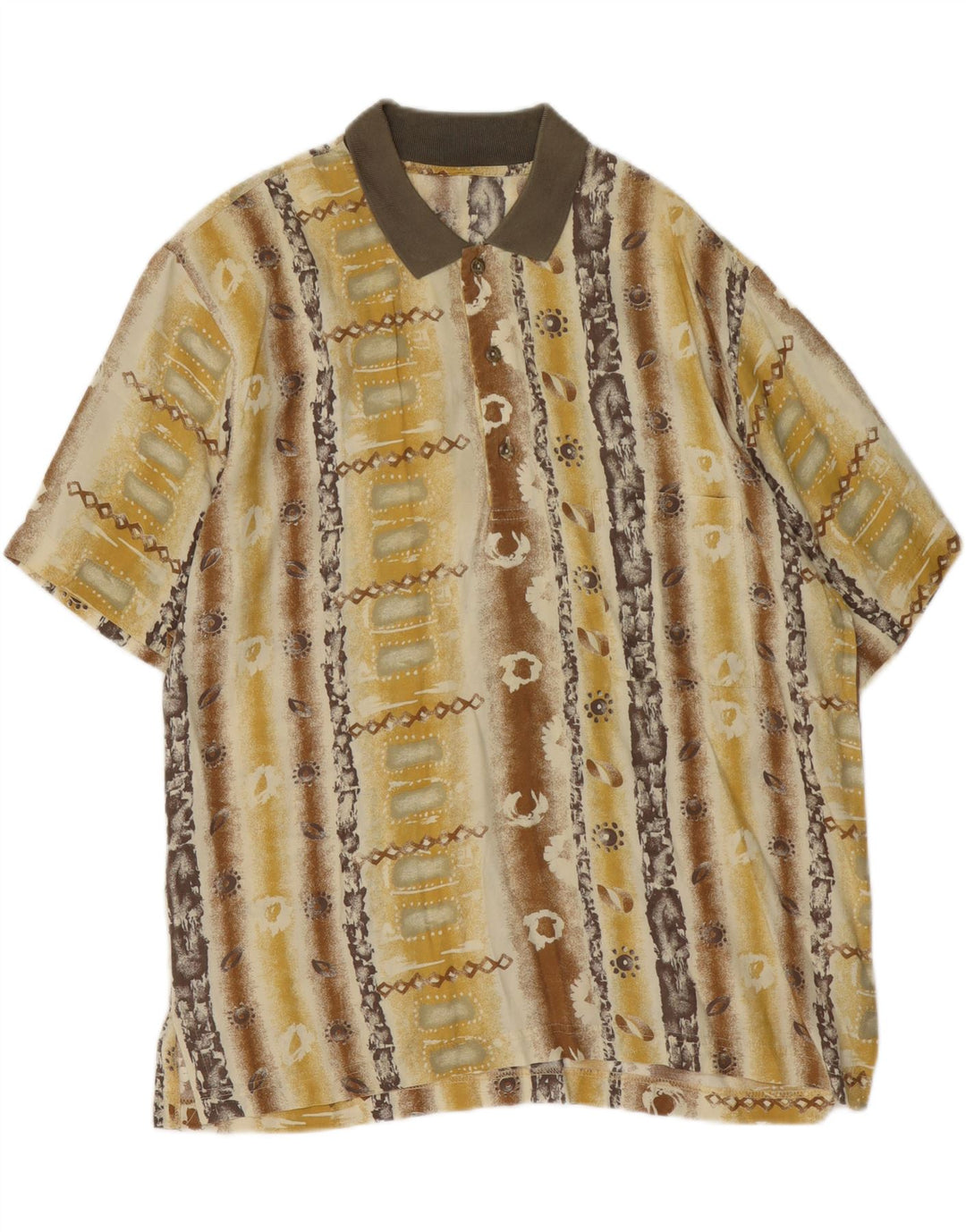 Винтажная мужская пуловерная рубашка с коротким рукавом, большая желтая цветочная рубашка