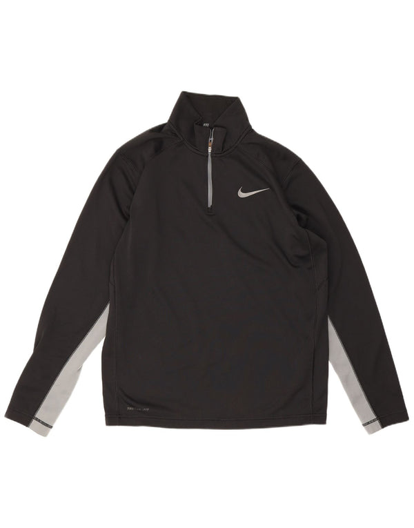 Мужской спортивный костюм-пуловер Nike Therma-Fit среднего черного цвета с цветными блоками