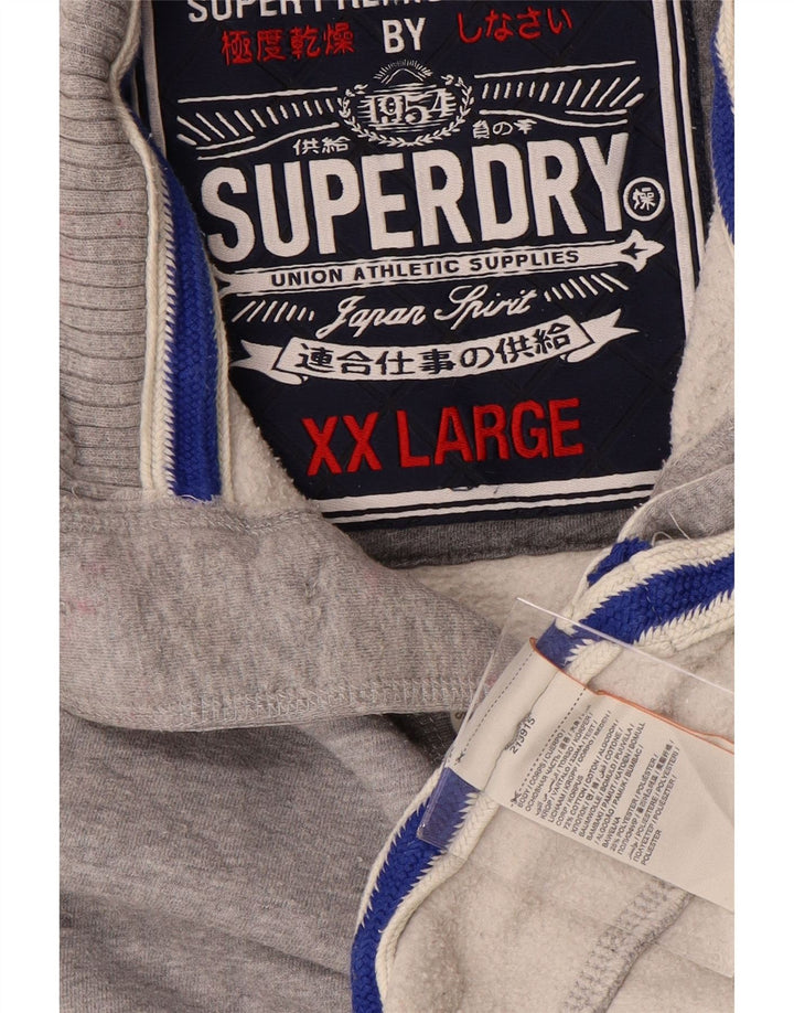 SUPERDRY Мужской свитшот на пуговицах с рисунком, джемпер 2XL, серый в крапинку