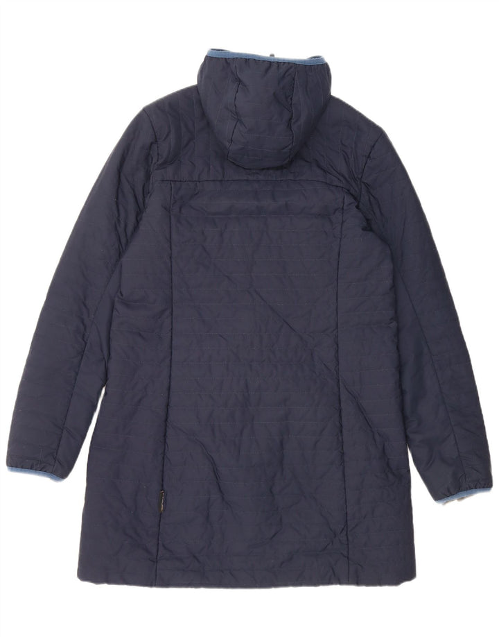 Женское стеганое пальто с капюшоном Jack Wolfskin UK 12, средний темно-синий, полиэстер