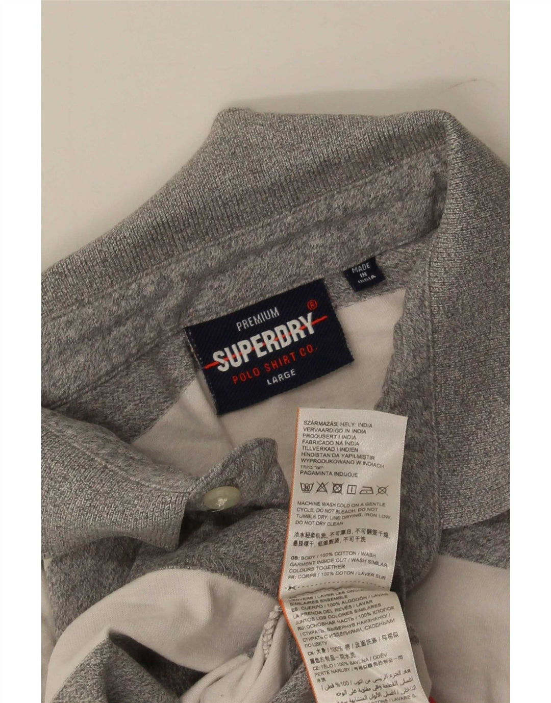 Мужская рубашка-поло Superdry, хлопковая серая полоска большого размера