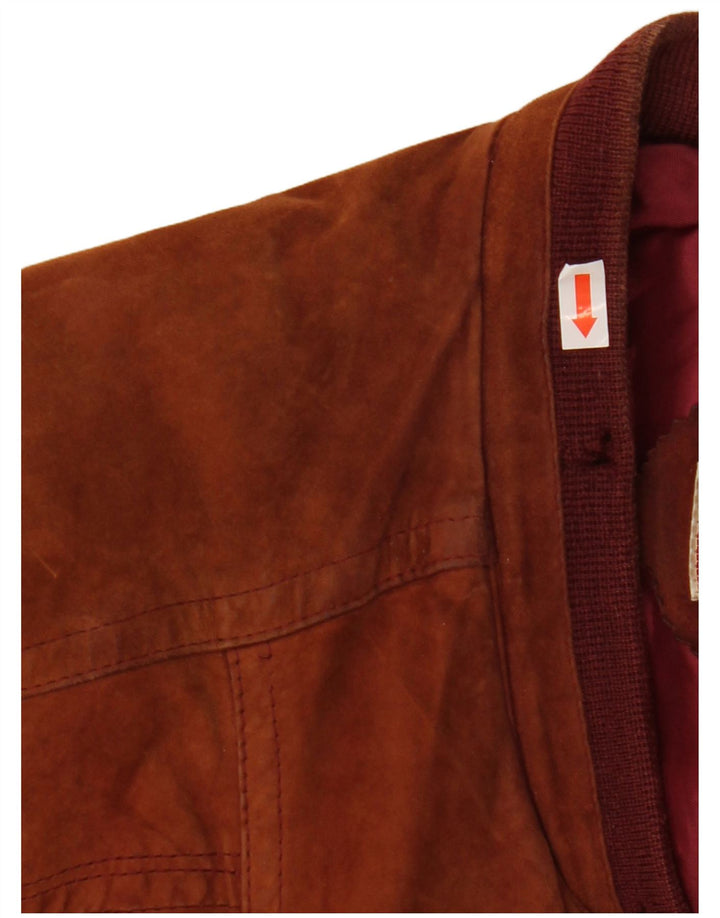 GIACCOMO LARUSSO Мужской замшевый бомбер свободного кроя IT 50, большой коричневый