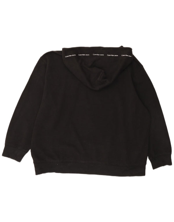 Мужской джемпер с капюшоном с рисунком Calvin Klein Jeans 5XL, черный хлопок