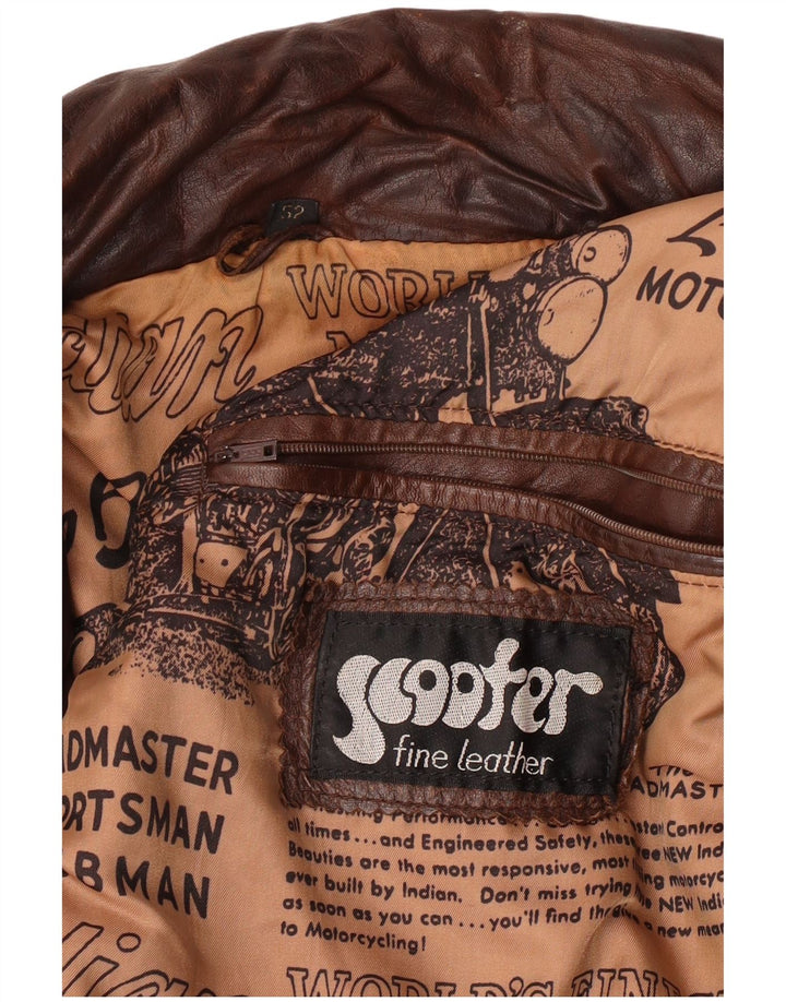 Куртка мужская кожаная для скутера IT 52 XL коричневая кожа