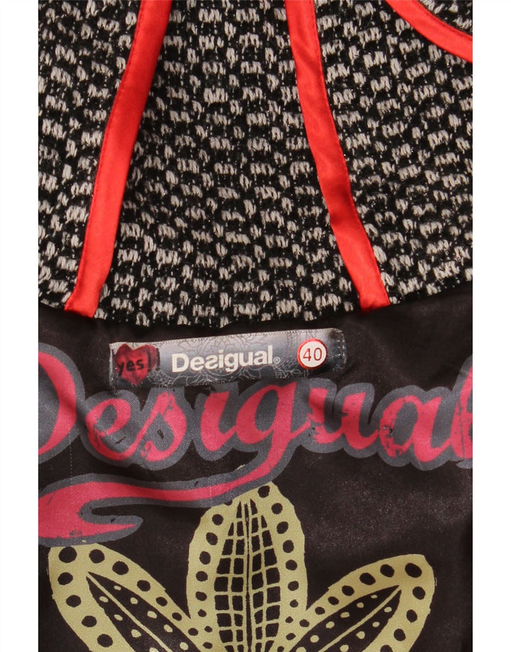 DESIGUAL Женское пальто с капюшоном с графическим рисунком EU 40, средний серый в клетку