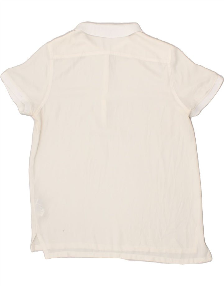 TOMMY HILFIGER Womens Polo Shirt US 10 Large White Polyester | Vintage Tommy Hilfiger | Thrift | Second-Hand Tommy Hilfiger | Used Clothing | Messina Hembry 