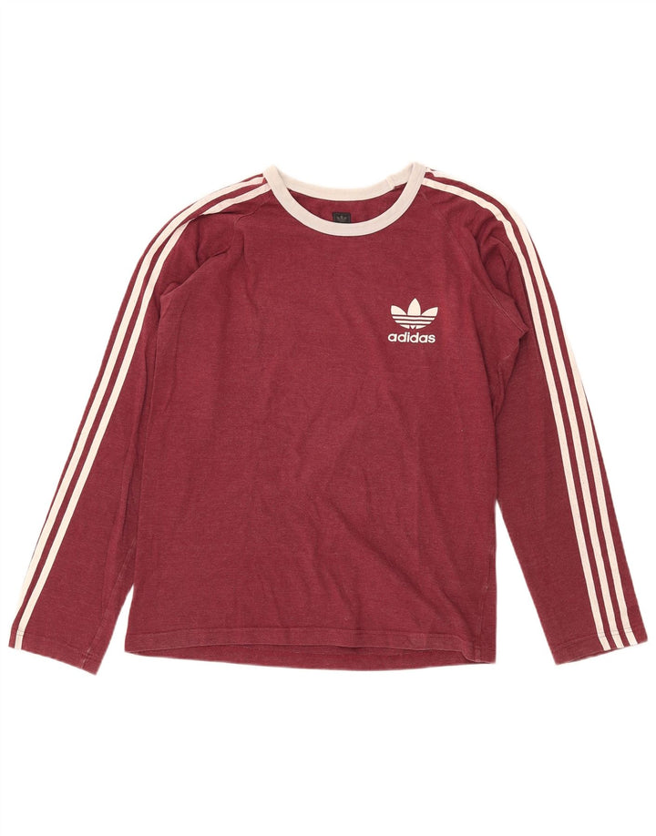 Мужской топ Adidas с длинным рукавом, средний бордовый хлопок, хлопок