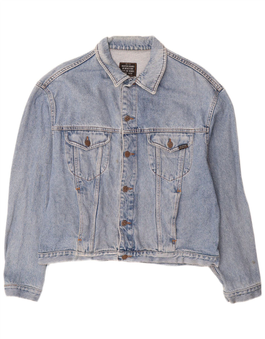 BENETTON Мужская джинсовая куртка IT 52 XL Синяя Хлопок