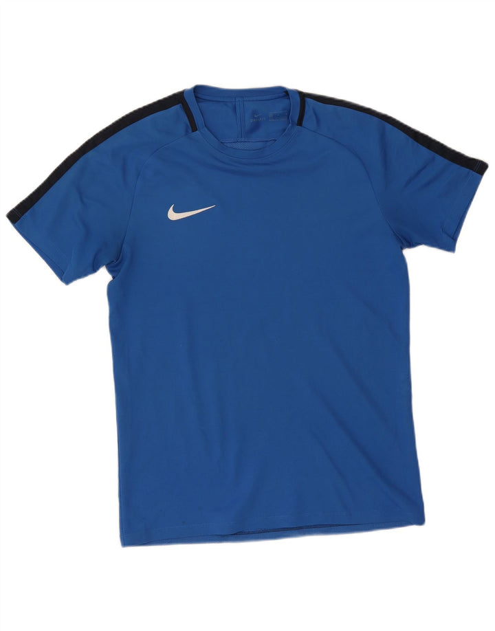 Мужская футболка Nike Dri Fit, верх среднего синего цвета, полиэстер с цветными блоками